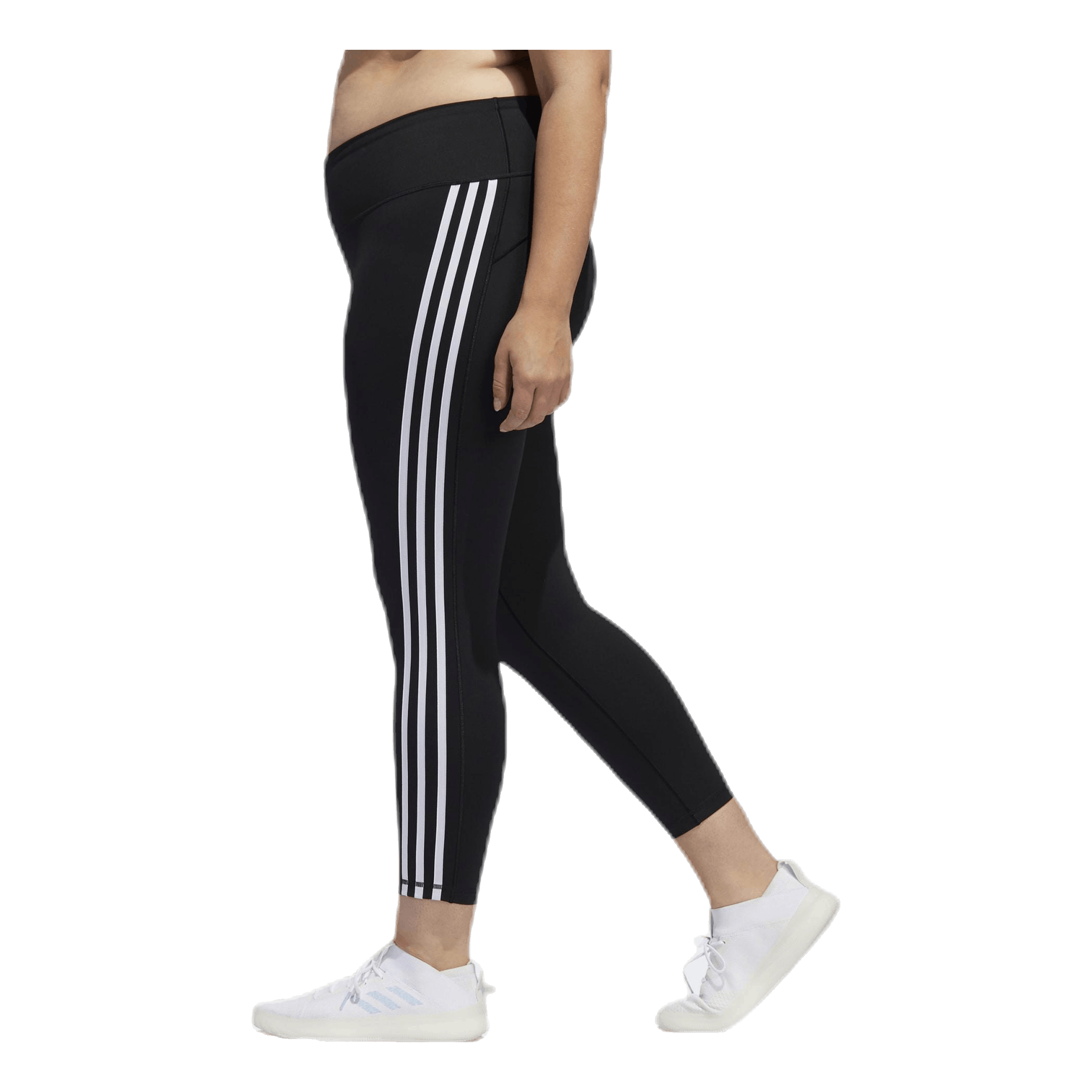 ADIDAS Believe This 2.0 3 Stripe 7/8 Tight Plus Size Black / White 4 ADIDAS Believe This 2.0 3 Stripe 7/8 Tight Plus Size Black / White - Image 2