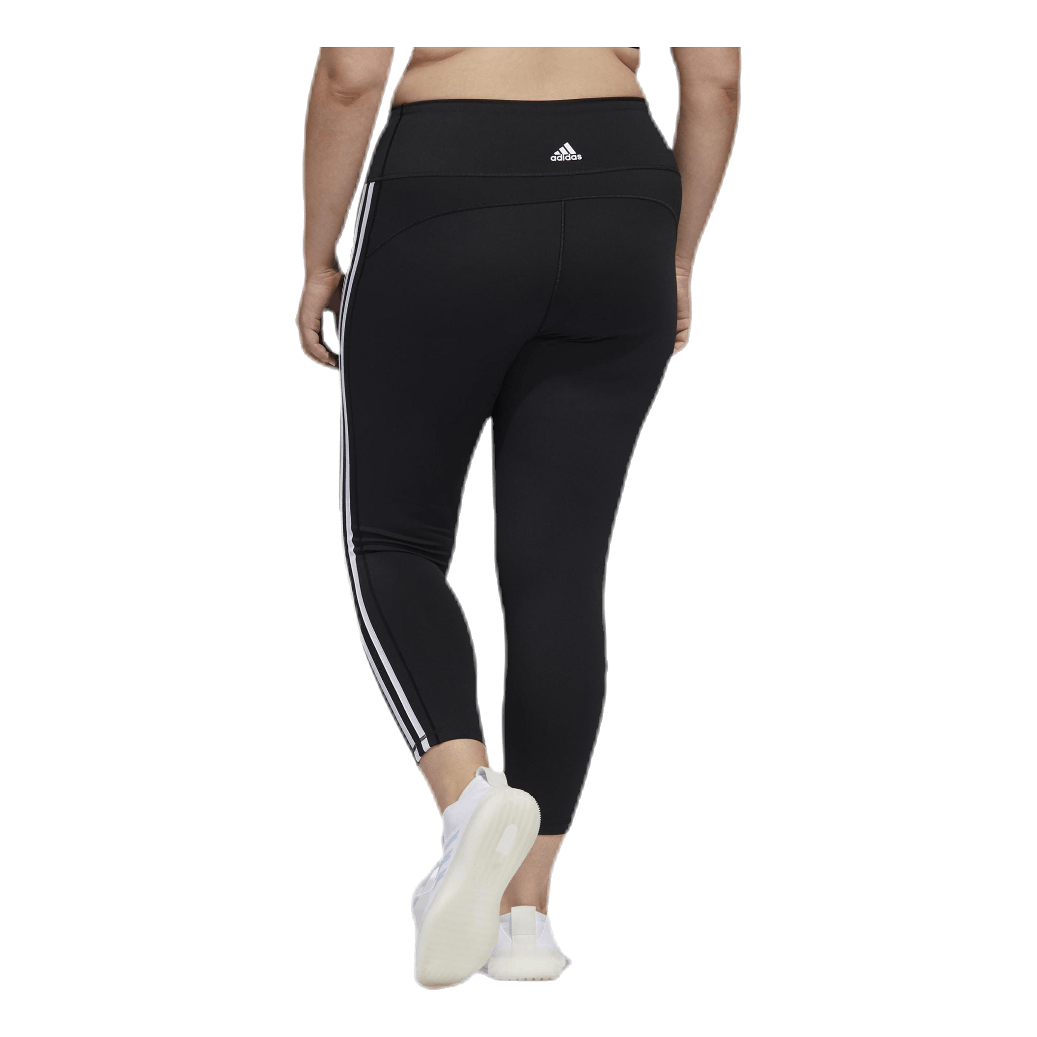 ADIDAS Believe This 2.0 3 Stripe 7/8 Tight Plus Size Black / White 5 ADIDAS Believe This 2.0 3 Stripe 7/8 Tight Plus Size Black / White - Image 3