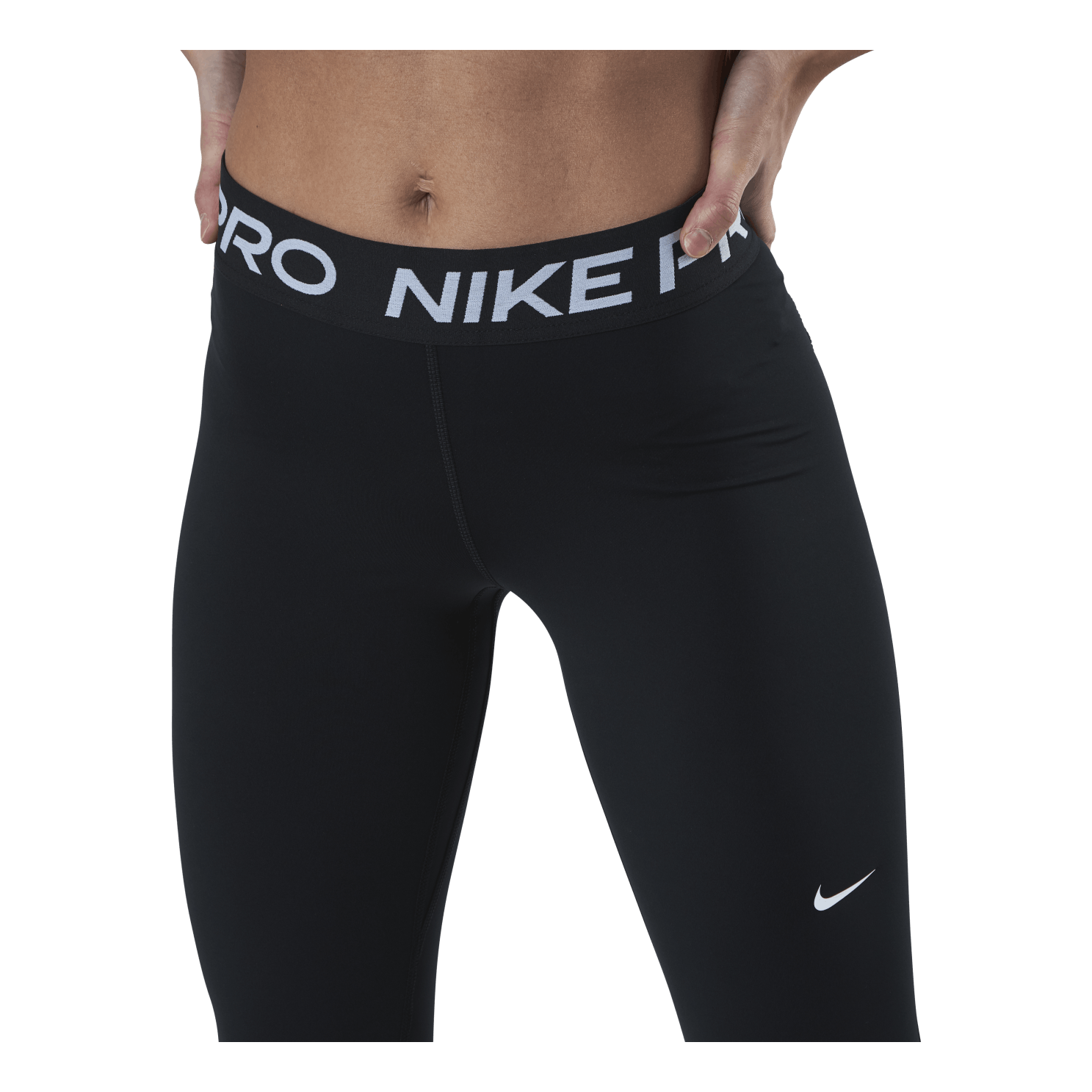 Nike Pro Women's Mid-Rise Mesh-Paneled Leggings BLACK/WHITE 6 Nike Pro Women's Mid-Rise Mesh-Paneled Leggings BLACK/WHITE - Image 4
