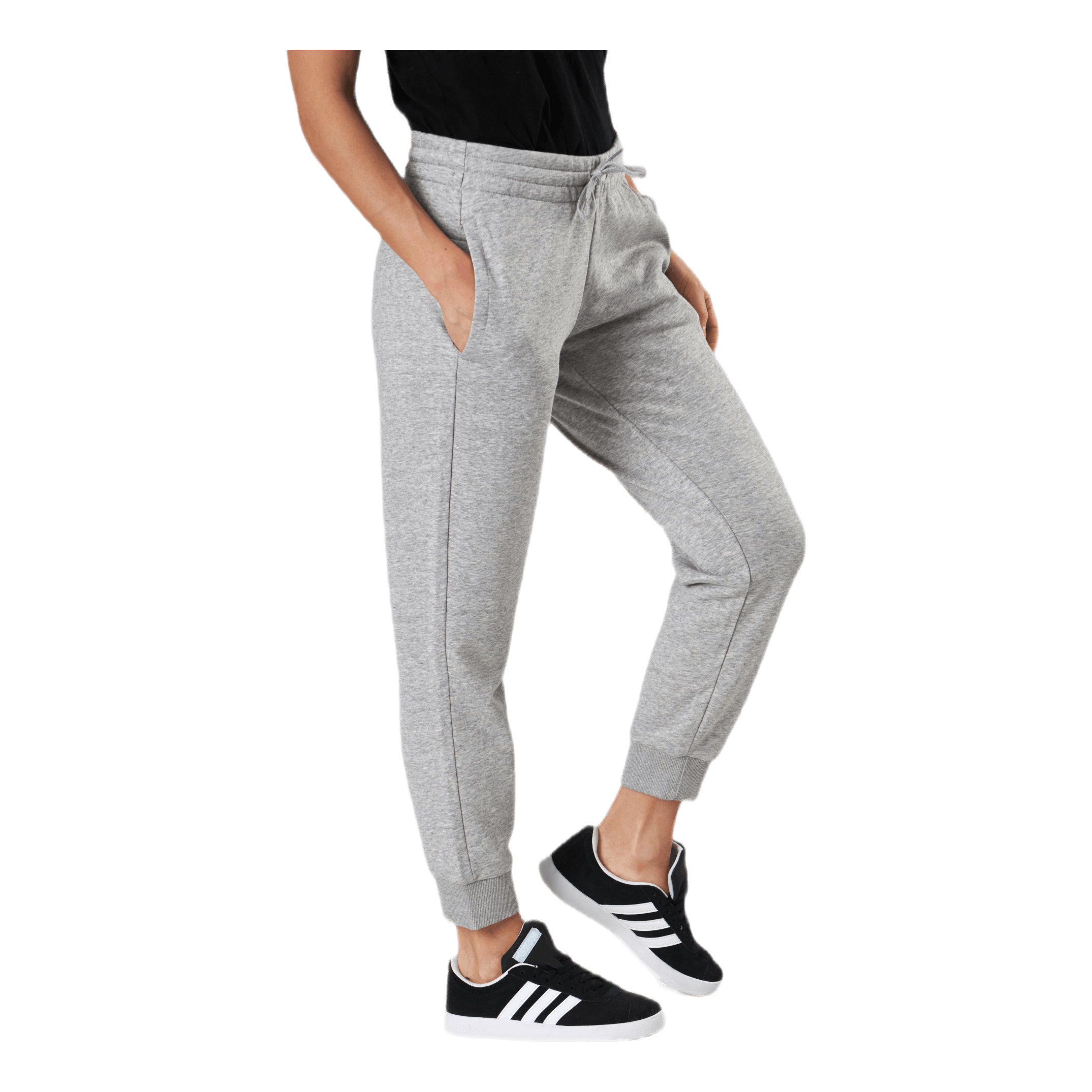 ADIDAS Essentials Regular Tapered Cuffed 7/8 Pant Medium Grey Heather / White 4 ADIDAS Essentials Regular Tapered Cuffed 7/8 Pant Medium Grey Heather / White - Image 2