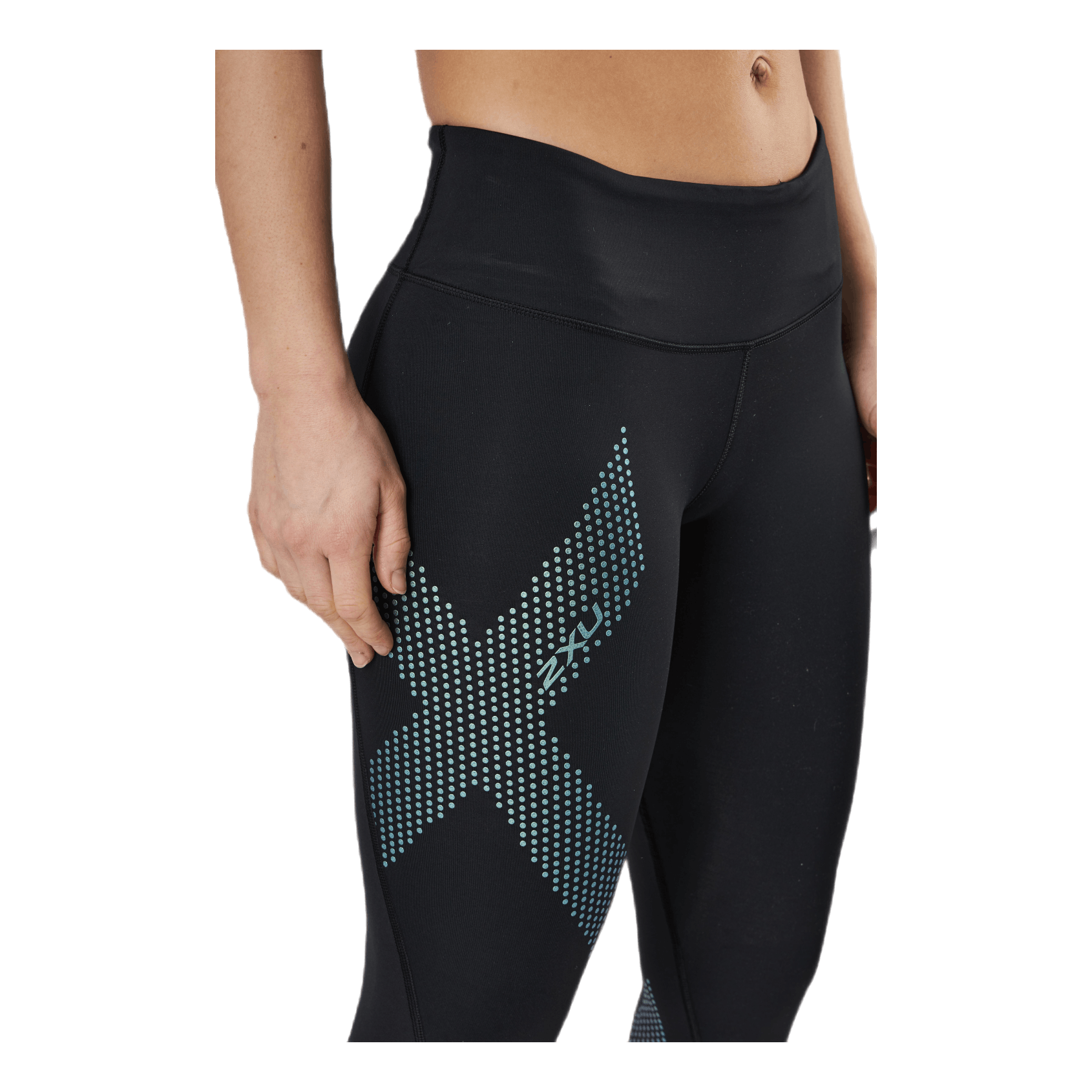 2XU Mid-Rise Compression Tights Blue/Black 6 2XU Mid-Rise Compression Tights Blue/Black - Image 4