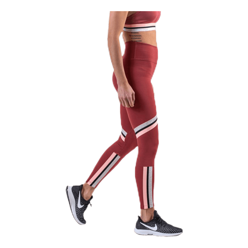 Nike One Tight Glam Dunk 7/8 Silver/Red 4 Nike One Tight Glam Dunk 7/8 Silver/Red - Image 2