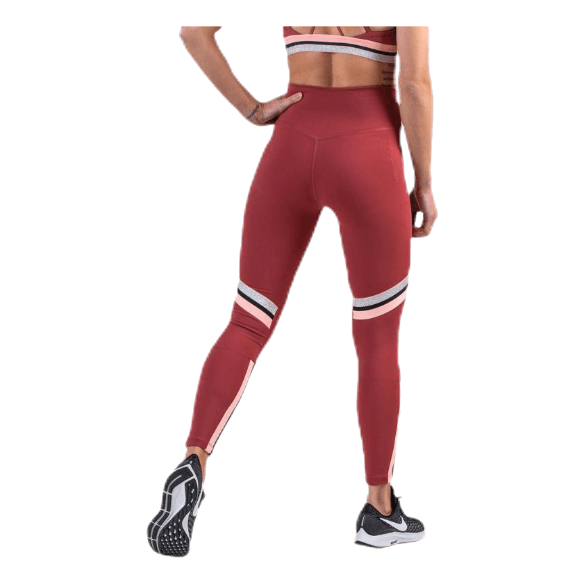 Nike One Tight Glam Dunk 7/8 Silver/Red 5 Nike One Tight Glam Dunk 7/8 Silver/Red - Image 3