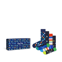 Happy Socks 4-pack Navy Socks Gift Set 6500
