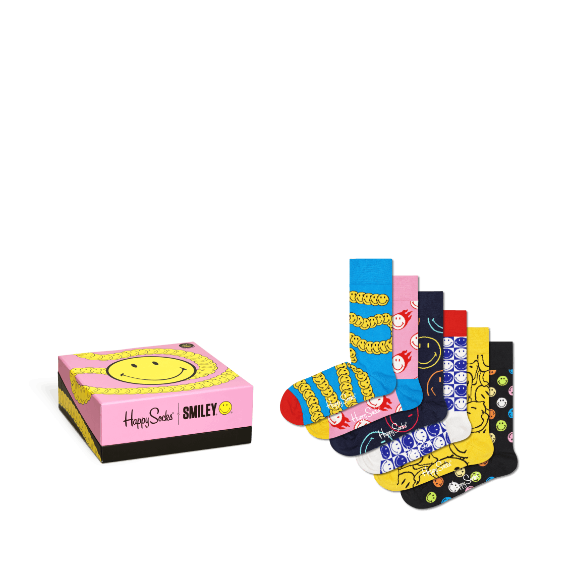 Happy Socks Smiley 6-pack Gift Set 3300 3 Happy Socks Smiley 6-pack Gift Set 3300