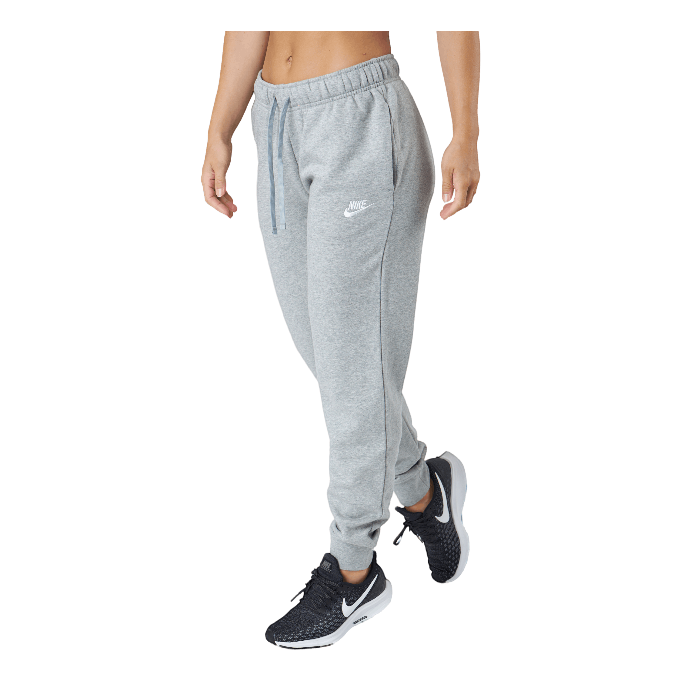Nike Sportswear Club Fleece Women's Mid-Rise Joggers DK GREY HEATHER/WHITE 4 Nike Sportswear Club Fleece Women's Mid-Rise Joggers DK GREY HEATHER/WHITE - Image 2