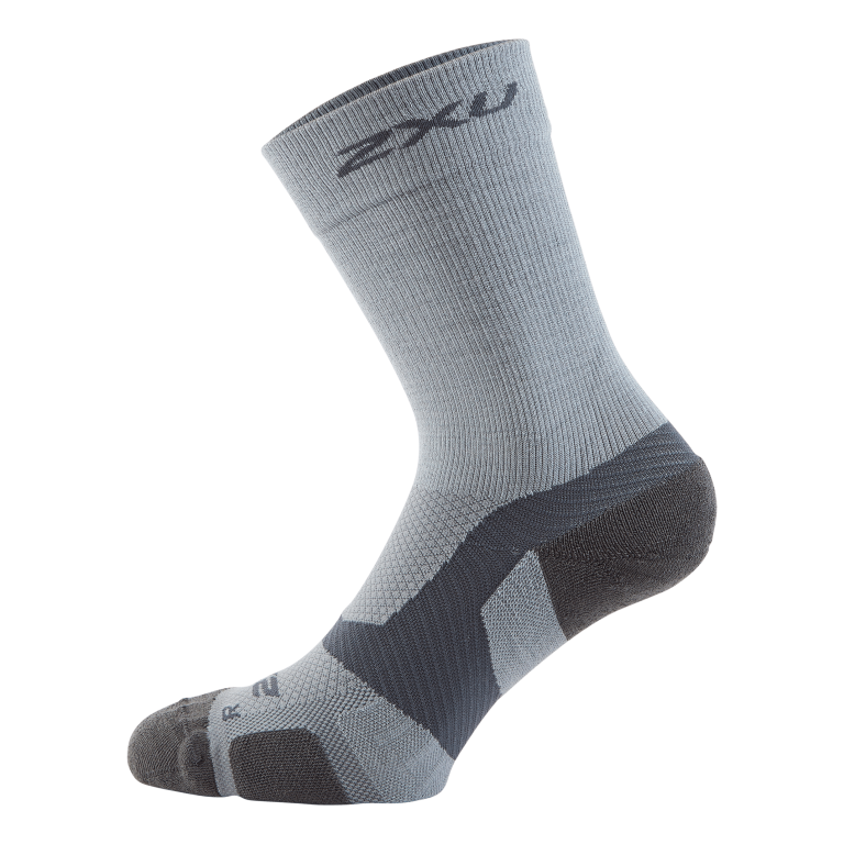 2XU Vectr Merino L.cush Crew Sock Grey/grey 3 2XU Vectr Merino L.cush Crew Sock Grey/grey