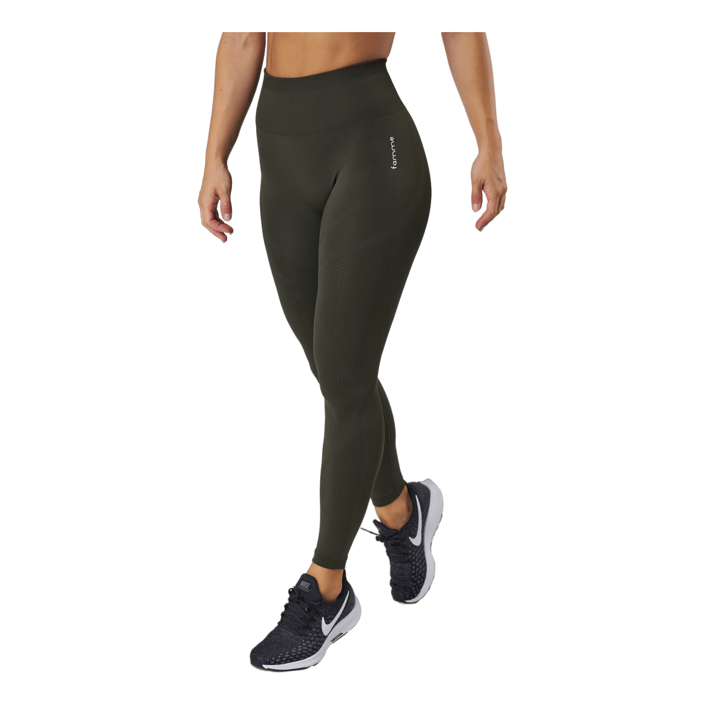 Famme Anfrag Tights 2 Olive 4 Famme Anfrag Tights 2 Olive - Image 2