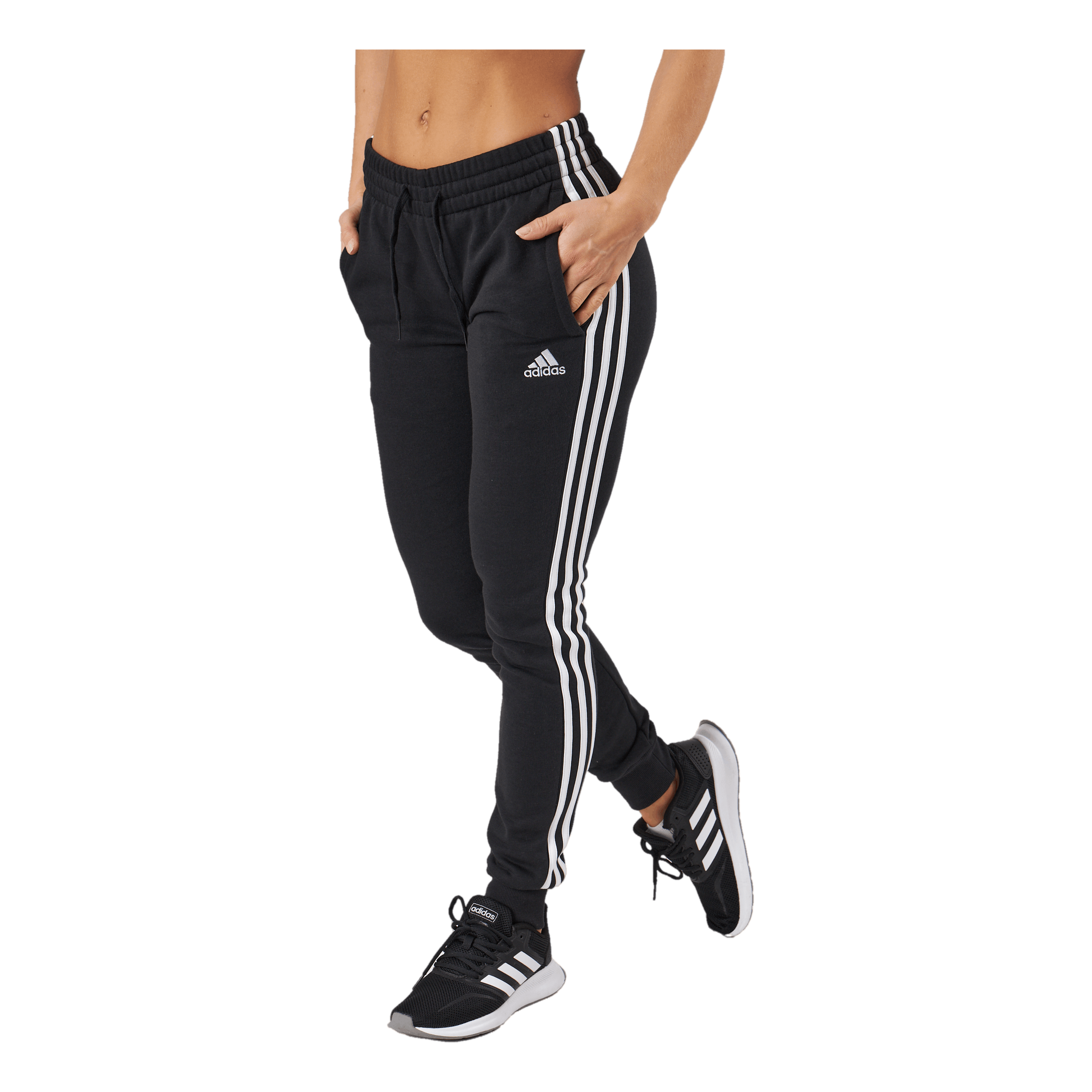 ADIDAS Essentials Fleece 3-Stripes Joggers Black 4 ADIDAS Essentials Fleece 3-Stripes Joggers Black - Image 2