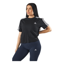 ADIDAS Essentials 3-Stripes Single Jersey Crop Top Black