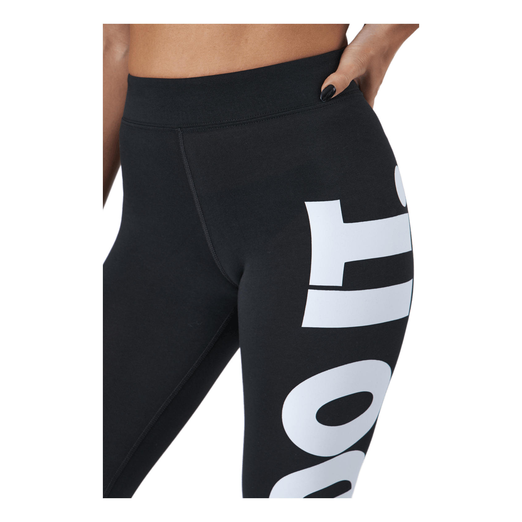 Nike Sportswear Essential Women's High-Waisted Graphic Leggings BLACK/WHITE 6 Nike Sportswear Essential Women's High-Waisted Graphic Leggings BLACK/WHITE - Image 4