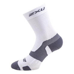 2XU Vectr Light Cushion Crew Socks White/Grey